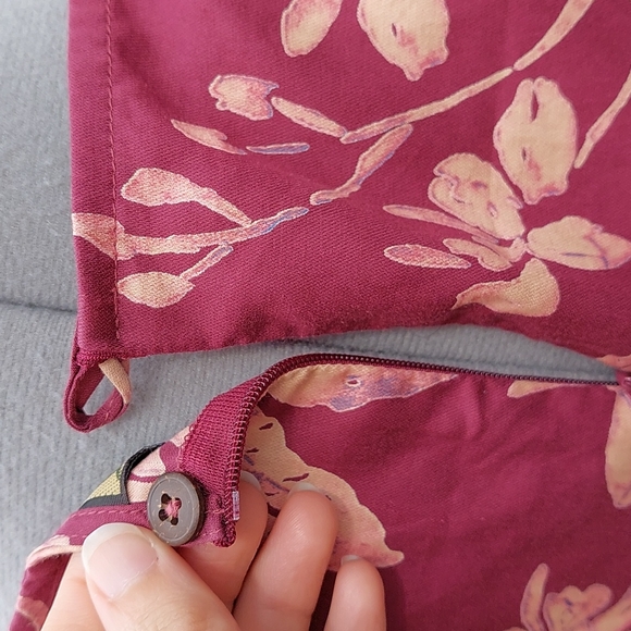 Pataloha by Patagonia Burgundy Cotton Dress, sz 8, Floral/Island Print - Picture 9 of 10